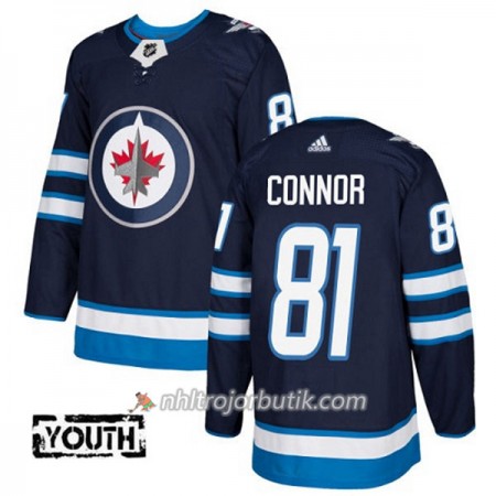 Barn Ishockey Winnipeg Jets Tröja Kyle Connor 81 Adidas 2017-2018 Marinblå Authentic